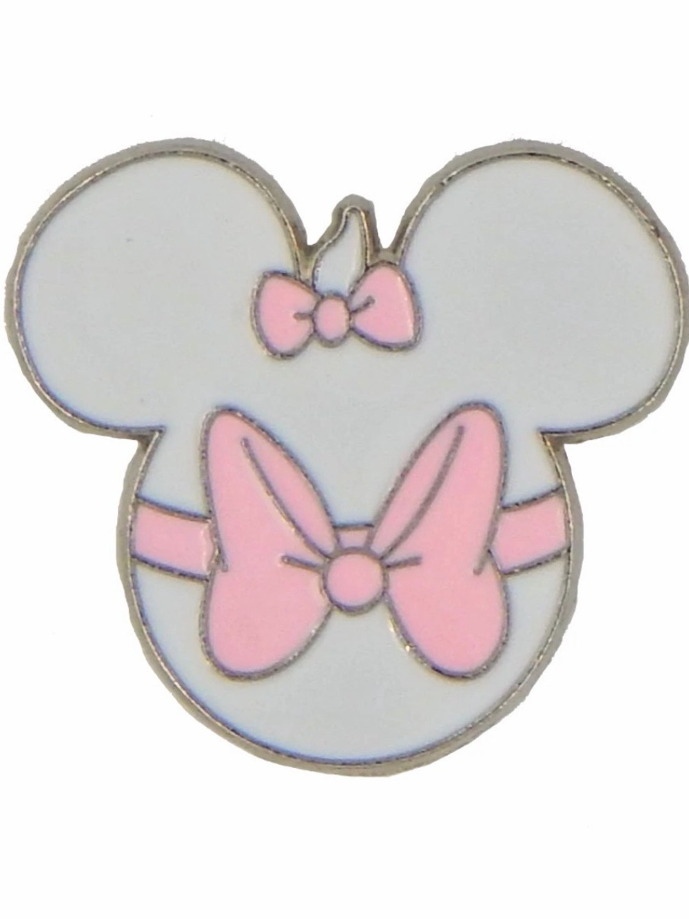 Disney Marie Aristocats Pink and White Minnie Mouse Bow Silhouette Pin